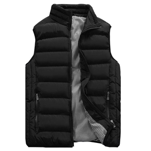 Chaleco Acolchado de Invierno con Logotipo Personalizado, Chaleco sin Mangas para Hombre, Talla Grande, Chaleco con Capucha y Relleno de Plumón - Product Image 1