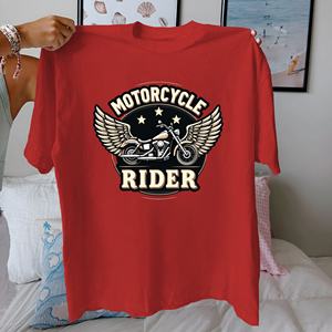 Emblème de moto classique en pur coton pour femme coupe confortable - Product Image 2