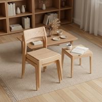 Chaise de salle à manger moderne en bois massif avec revêtement en cuir PU, empilable et portable, design écologique pour la maison, le bureau et les événements