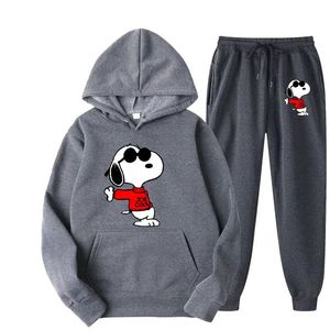Conjunto de Sudadera y Pantalones Deportivos de Anime para Mujer y Hombre, Sudadera con Capucha para Parejas, Ropa Deportiva Y2K, Estilo Urbano - Product Image 1