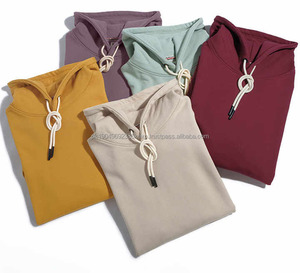 Primavera y otoño Sudadera con capucha pesada Color sólido Deportes Ocio Sudadera con capucha de algodón puro Hombres y mujeres Sudaderas con capucha - Product Image 2