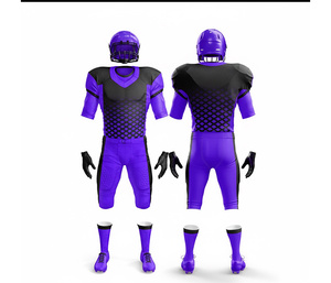 Maillot de football américain Pro Team personnalisé avec nom et numéro |   Ensemble de football avec maillot et pantalon |   Polyester respirant - Product Image 2