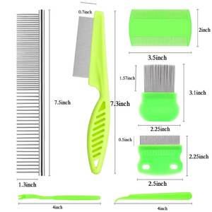 Juego de Peines Multifuncionales de Plástico Verde para Mascotas, con Dientes Finos y Gruesos, Herramienta para el Cuidado del Pelo, Limpieza y Peinado de Pelaje - Product Image 3