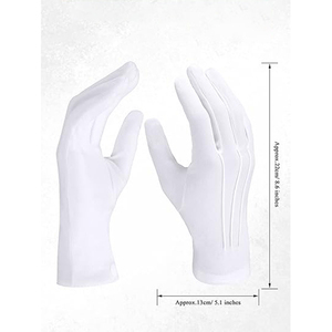 Brand New 2026 <b>Men</b> Women White Full Finger Wrist Smooth Evening Party Formal Bridal Stretch High Quality White Cotton <b>Gloves</b> - Product Image 2