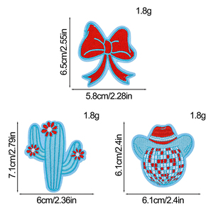 Juego de parches bordados termoadhesivos con temática de vaquera del oeste personalizados para ropa y bolsos - Product Image 4