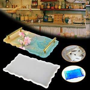 Plateau en résine fait main au design élégant, personnalisable pour la décoration intérieure moderne et les cadeaux de mariage - Product Image 5