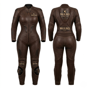 Traje de Motocicleta de Cuero Hecho a Mano para Mujer, Ajuste Personalizado para la Forma Femenina - Product Image 3