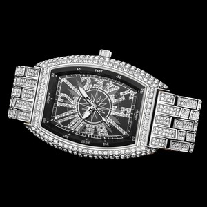 Premium unisex Square Analog Quartz <b>Watch</b> With Diamond Bezel Stainless Steel Band Sapphire Crystal 41mm <b>Case</b> - Product Image 1
