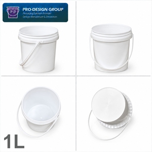 Seau de mélange de peinture automobile 1L avec couvercle gradué anti-déversement, récipient de stockage de liquides en plastique hermétique pour atelier automobile - Product Image 2