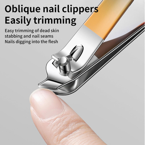 Kit de manucure professionnel de luxe plaqué or 4-en-1 à ressort unique, ensemble de pédicure 12 pièces, outils de soin des ongles avec sac - Product Image 4