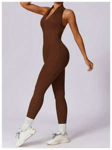 High Quality <b>Workout</b> Romper Zipper Yoga Bodysuit Set for Women Fitness Wear Women Playsuits & <b>Jumpsuits</b> - Product Image 5