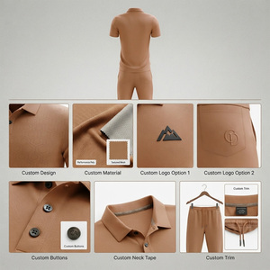 Ensemble de cricket en polyester marron de qualité supérieure, comprenant un polo à manches courtes et un pantalon de jogging, respirant et décontracté, pour le sport - Product Image 5