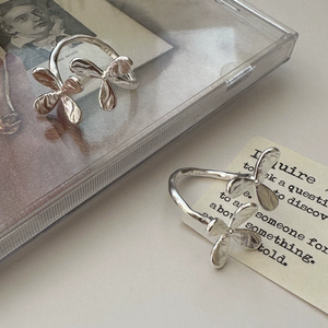 Anillo de Plata de Ley S925 con Textura de Flor Pequeña Estilo Coreano, Anillo Sencillo Estilo Coreano - Product Image 3