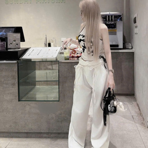 Ensemble sportif décontracté deux pièces long pour femme, coupe ajustée, couleur unie, été, coton confortable, lavable, emballage personnalisé, Vietnam - Product Image 3