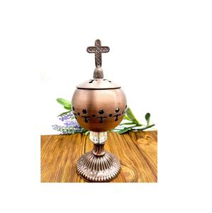 Brûleur d'encens en métal de qualité supérieure, idéal pour créer une ambiance respectueuse lors d'événements religieux et familiaux - Product Image 2