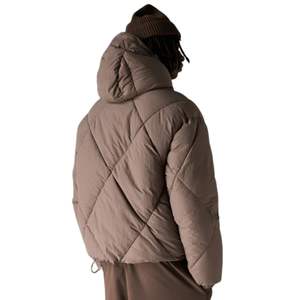 Chaqueta de Invierno Acolchada con Diseño de Diamantes para Hombre, Chaqueta con Capucha, Aislante, con Cierre de Cremallera, Chaqueta Elegante y Cálida para el Invierno - Product Image 6