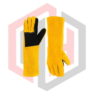 Guantes de Soldadura Tig Mig Amarillos con Palma Reforzada Negra, Antiestáticos, Resistentes a Desgarros, de Cuero, 16 Pulgadas, Sin Silicona, Guantes de Seguridad - Product Image 4