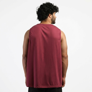 Débardeur sans manches pour homme, col rond, couleur unie, tricoté, vêtement décontracté, bordeaux - Product Image 4