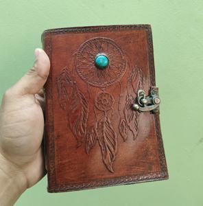 Book Shadows Vintage Carved Book Blank Sketchbook Crystal Gem Chakra Stone <b>Lock</b> Handmade Spiritual Wiccan Antique <b>Diary</b> - Product Image 1