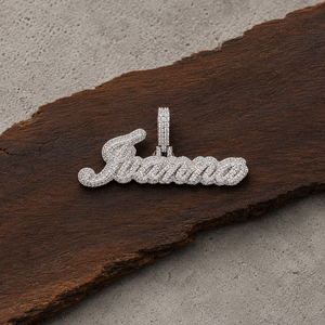 Colgante de Letra Personalizado con Incrustaciones de Moissanita, Plata de Ley, Estilo Hip Hop, Venta al por Mayor - Product Image 1