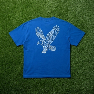 เสื้อยืดสีน้ำเงินลายกราฟิกนกอินทรี แขนสั้น สไตล์ลำลอง สำหรับผู้ชาย ขายส่ง - Product Image 6