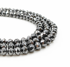 Perles Rondelles Facettées en Diamant Noir Naturel Premium 6mm, Fil de Pierres Précieuses Certifiées de 15 Pouces pour la Fabrication de Bijoux en Gros - Product Image 3