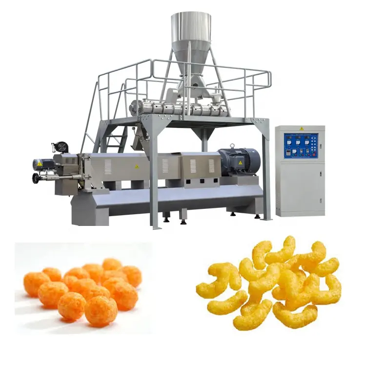 Puf aperatifler makinesi ekstrüde aperatifler gıda üretim ekstruder mısır şişirilmiş cips genişletmek mısır puf gıda ekstruder yapma makinesi