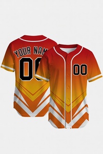 Camiseta de Béisbol Sublimada Personalizada con Diseño Chevron Amarillo y Verde, Uniforme de Equipo con Botones para Hombre, Camisa Deportiva Atlética que Absorbe la Humedad - Product Image 2