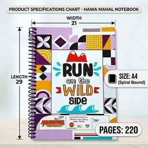 Cuaderno Espiral Hawamahal A4, 220 Páginas, 60 GSM, Cuaderno de Ejercicios Rayado para Estudiantes y Uso en la Oficina - Product Image 2