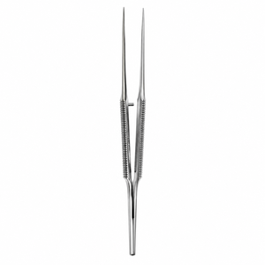 Pinzas de Precisión Delicate Touch Micro Forceps Ligeras 1x2 Dientes Mango Redondo Puntas de Plataforma de 0.8mm Acabado Espejo Satinado 7-1/8in 18.1cm ZETOMEDPRO - Product Image 1