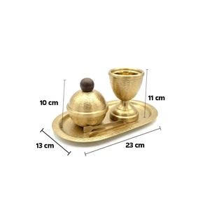 Elegante Quemador de Incienso de Metal Martillado, Cáliz Vintage para Oud con Tarro de Almacenamiento y Bandeja para Decoración Árabe de Lujo y Regalos - Product Image 3