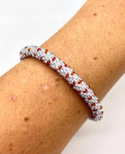 Iridescent Seed Bead Crochet Charm <b>Bracelet</b> Handmade Seawater Pearl Beaded <b>Stretch</b> Jewelry Colorful Luxury Design Custom Gift - Product Image 2