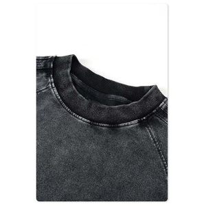 Sudadera Oversize Transpirable de Algodón Mineral Lavado con Cuello Redondo, Color Liso, Tejida, Casual, para Otoño, 100% Algodón, para Hombre - Product Image 5
