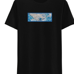 เสื้อยืดปักลายคลื่นทะเล ดีไซน์ศิลปะ ทรงโอเวอร์ไซส์ ยูนิเซ็กส์ สตรีทแวร์ ผ้าฝ้ายคุณภาพสูง แฟชั่นลำลอง รับผลิตแบบ OEM ODM - Product Image 3