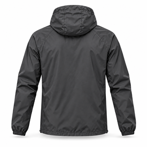 Men's <b>Black</b> Hooded <b>Windbreaker</b> Jacket Lightweight Sporty Zip Up Coat with Pockets <b>windbreaker</b> for men - Product Image 2