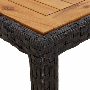 Conjunto de Jardín de Ratán Sintético de 74.80 X 35.43 X 29.53 Pulgadas, Mesa y Sillas Negras - Product Image 6
