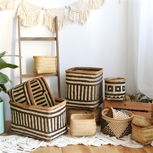 Cesta de bambú para decoración del hogar, cestas de almacenamiento de Material Natural para la exportación de Vietnam, precio barato, venta al por mayor - Product Image 3