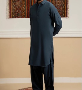 Salwar Kameez de Algodón Personalizado, Azul Marino, Estilo Étnico Tradicional, 2 Piezas, Transpirable, Corte Regular, Traje Formal - Product Image 5