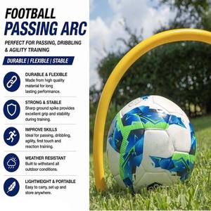 Kit d'arches de passe de football robustes et personnalisables pour l'agilité en extérieur, avec piquets de sol, en PVC et métal, pour l'entraînement de vitesse - Product Image 5