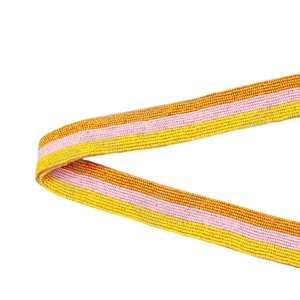 Yallow et orange Sangles de sac de perles de rocaille en or blanc personnalisées 'Hook Em Horns' Accessoire à la mode Sangle de sac à main perlée - Product Image 1