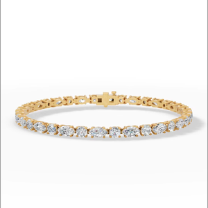 Luxury 18K Gold Marquise Lab Grown Diamond Tennis <b>Bracelet</b> 38 <b>Stones</b> | 7 Inch Contemporary Designer Fine Jewelry for Women | - Product Image 3