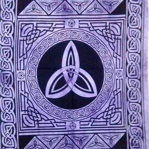 Wall Hanging Altar Cloth Pentagram Triquetra <b>Poster</b> Small Tapestry Cotton Handmade Table Cloth 40 X 30 By Indian Consigners - Product Image 5