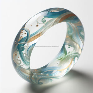 กำไลข้อมือเรซินทางปราณีตทำจากเรซินน้ำหนักเบาประดับเพชรแบบชาติพันธุ์ที่ซับซ้อนเครื่องประดับหินหลักสไตล์วินเทจศาสนากำไลชั้นดี - Product Image 3