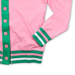 Cárdigan Rosa Verde con Cuello en V, Manga Larga, Cierre de Botones, Suéter Casual para Mujer, Color Sólido, Tejido de Punto, Corte Regular, Lana/Acrílico para Invierno - Product Image 2