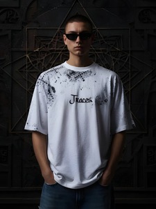 Camiseta Oversize para Hombre, de Algodón, Manga Corta, Hombros Caídos, Estilo Casual, con Gráfico Abstracto, Streetwear, Top Holgado - Product Image 2
