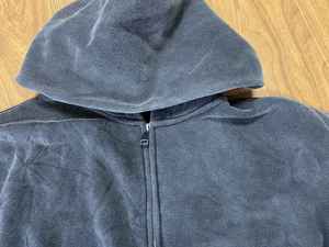 Sweat à capuche zippé vintage délavé à l'acide pour homme, coupe oversize streetwear, en coton épais 100%, imprimé animal, coupe carrée, gris anthracite, style rétro - Product Image 3