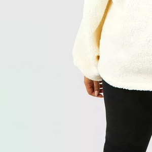 Nouveau Pull Polaire Oversize Élégant pour Femme, Col Montant, Demi-Zip, Couleur Unie, Hiver, en Polaire Sherpa Teddy - Product Image 5