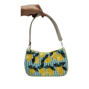 Bolso de hombro con cuentas de limón, fabricante de bolsos de mano con motivos a rayas para resort, venta al por mayor, OEM, bolso artesanal, exportación, marca privada, a granel - Product Image 1