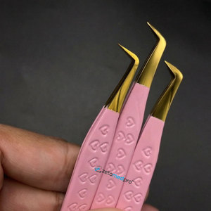 Pinces à cils professionnelles pour volume - Acier inoxydable de qualité chirurgicale, prise ferme, outils d'extension de cils en gros - Product Image 2