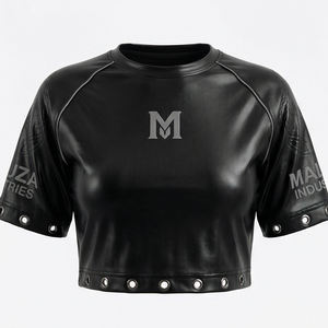 MALUZA INDUSTRIES – Haut court en molleton pour femme, avec logo sur le devant, style streetwear urbain, 100 % coton respirant - Product Image 1